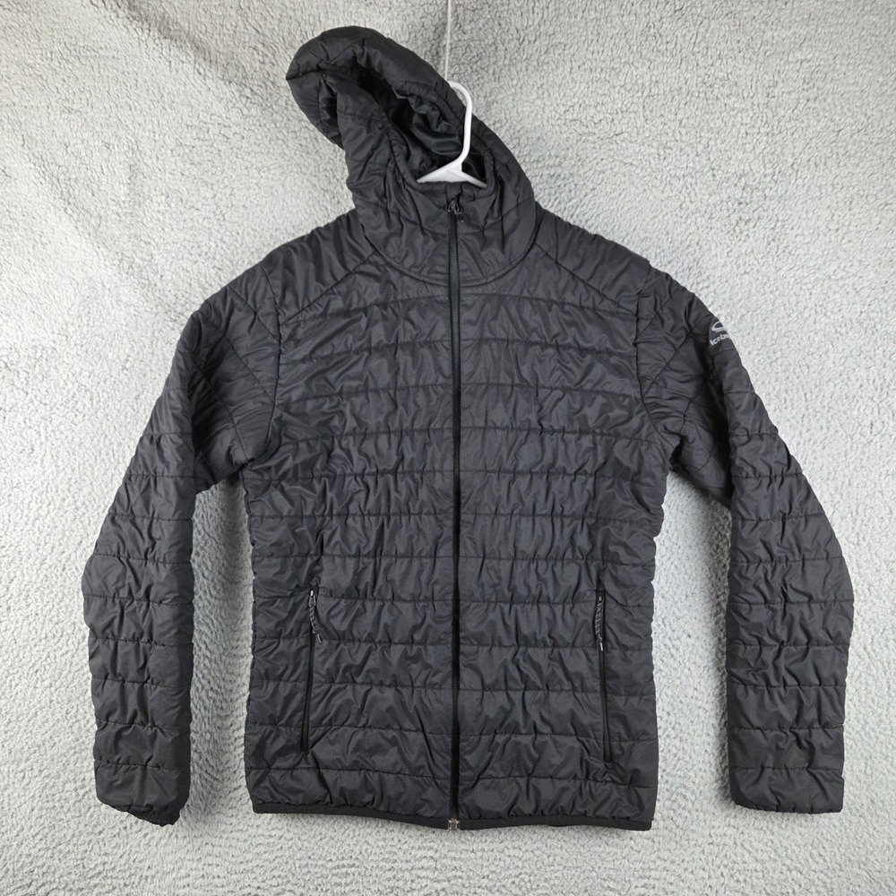 Icebreaker Hyperia Merino Jacket Mens S/M Black Quilted Hooded Puffer Full Zip